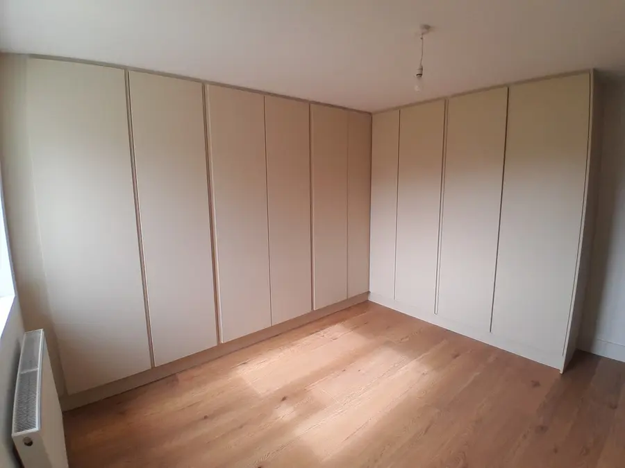 Corner Fitted Wardrobes — Cream
